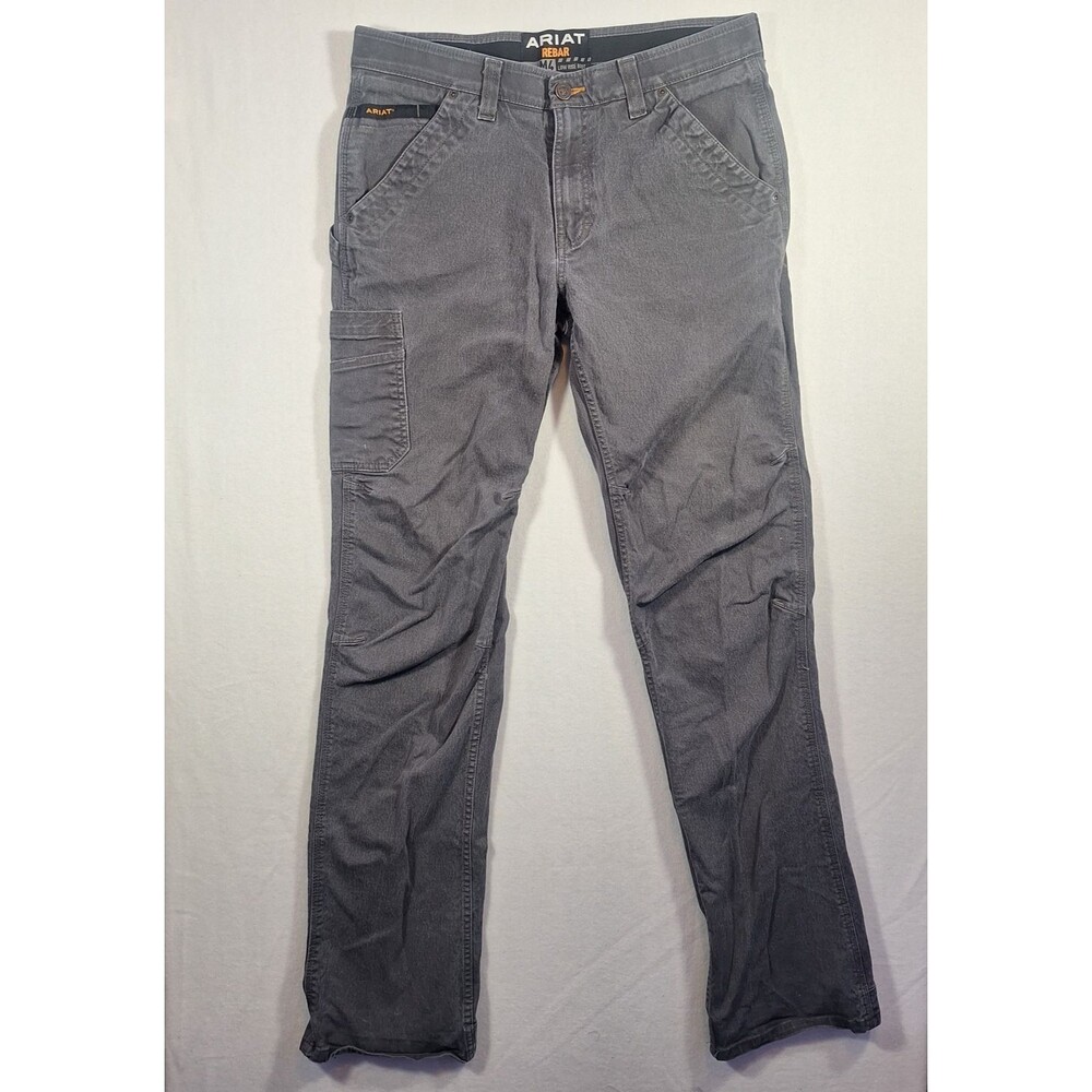 Ariat Rebar M4 Low Rise Boot Cut Canvas Pants 32x38 Grey (Measurments Show 35x35